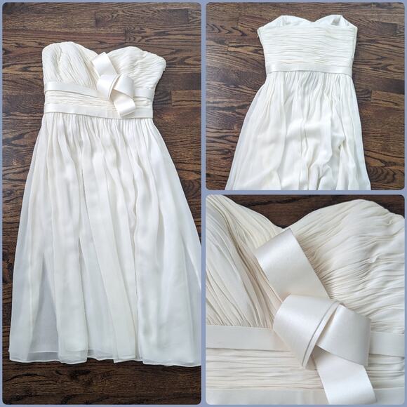 Marchesa Dresses & Skirts - Women's Marchessa Nottee Cream Ivory Bow Dress Size 8 Bridal  Wedding Mini
